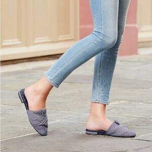 Birdies Striped Blue Mules